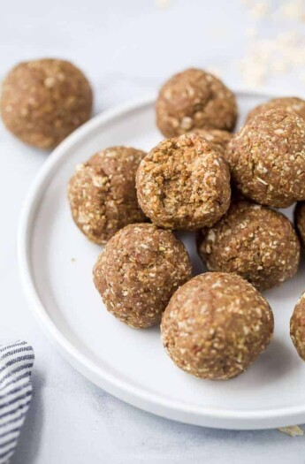 plate filled with protein balls