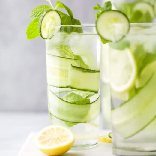 glasses filled with cucumber water