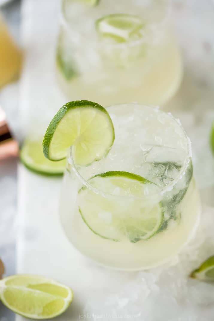 A Close-up Shot of a Skinny Margarita in a Glass