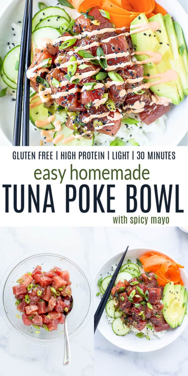 pinterst image for tuna poke bowl