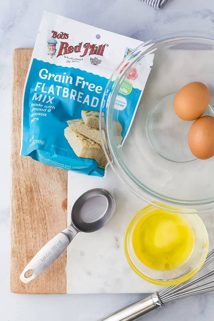 ingredients to make a grain free flatbread pizza