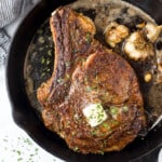 Ultimate Cast Iron Cowboy Steak with Chimichurri