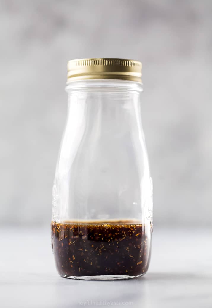 jar with balsamic dressing