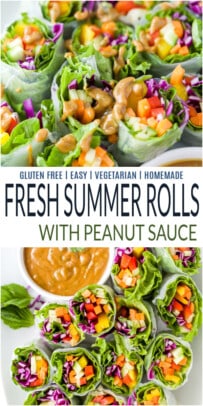 pinterest image for fresh summer rolls with peanut sauce