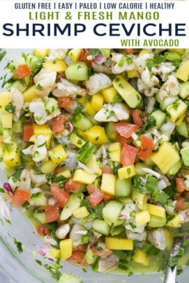 pinterest image for mango shrimp ceviche