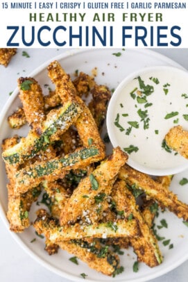 pinterest image for air fryer zucchini fries