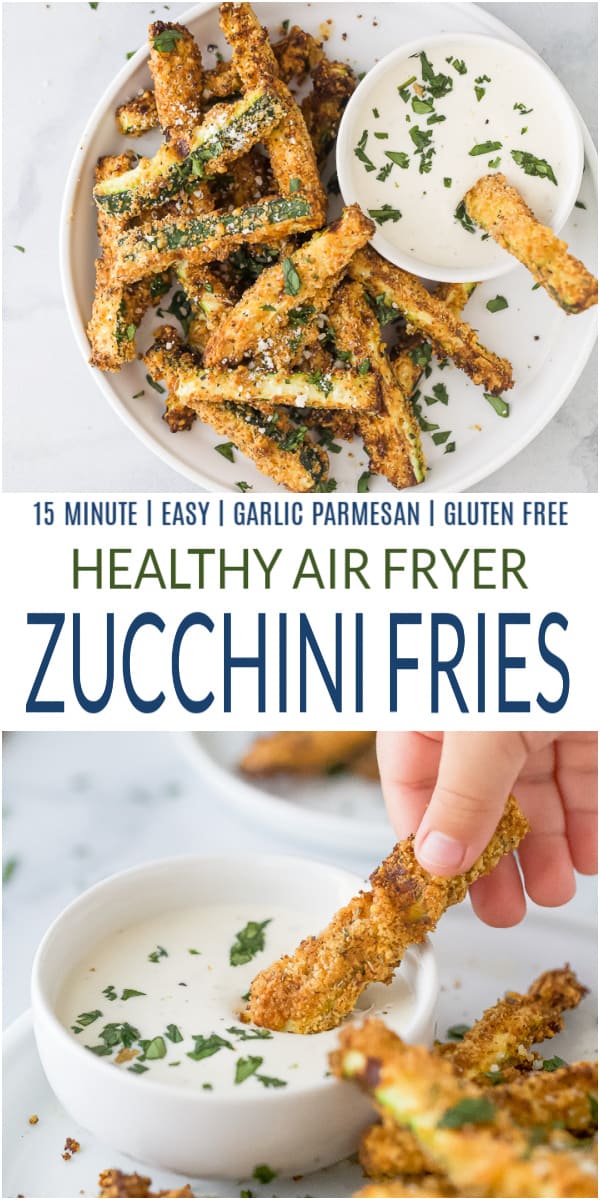 pinterest image for air fryer zucchini fries