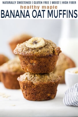 pinterest image for banana oat muffins