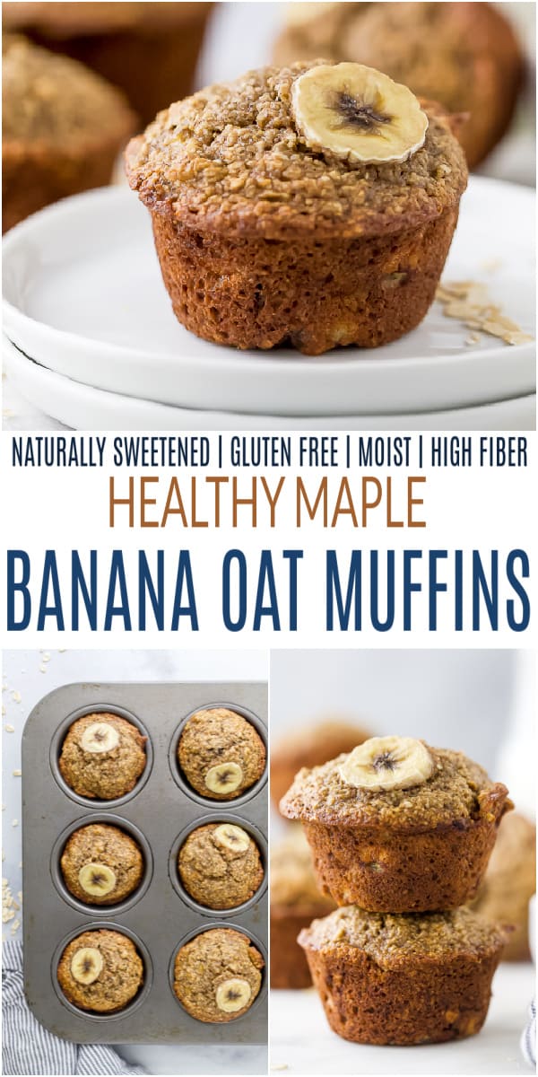 pinterest image for banana oat muffins