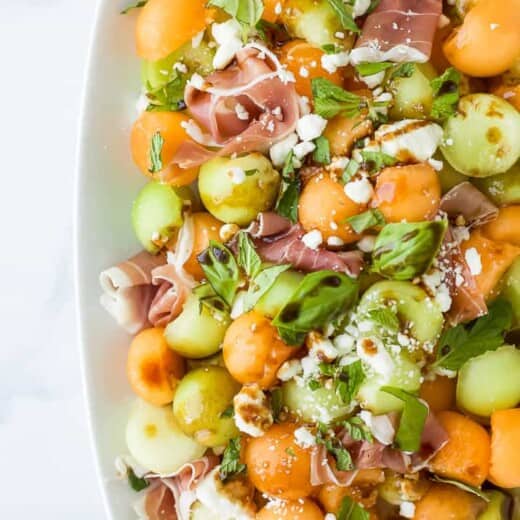 melon and prosciutto salad with balsamic