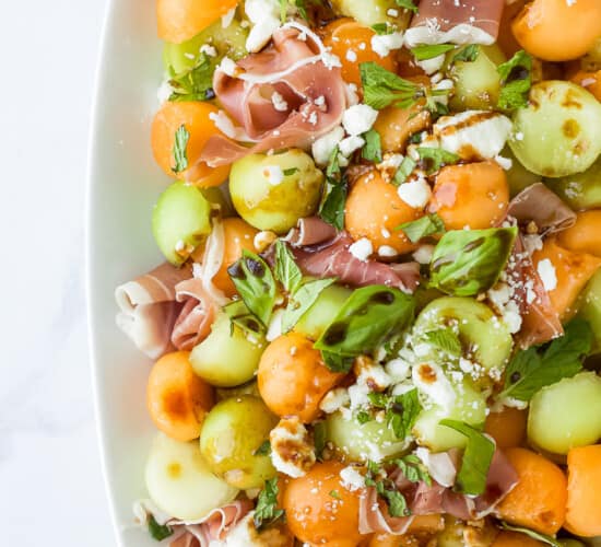 melon and prosciutto salad with balsamic