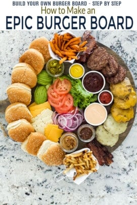 pinterest image for how to make the best burger board