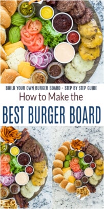 pinterest image for how to make the best burger board