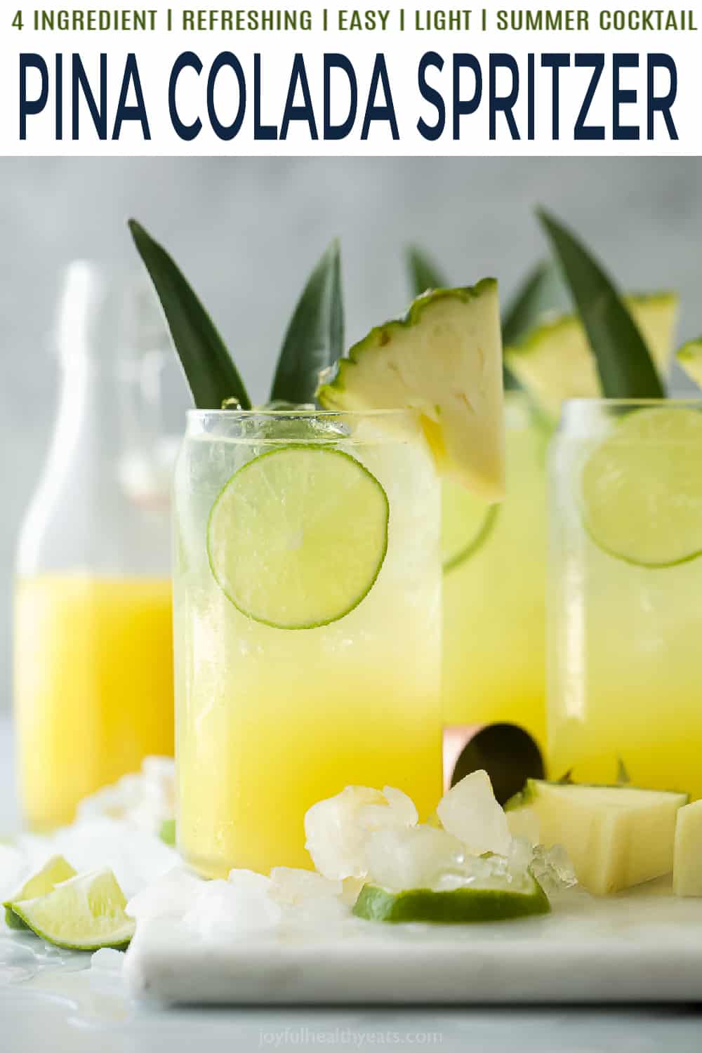 pinterest image for pina colada spritzer