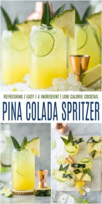 pinterest image for pina colada spritzer