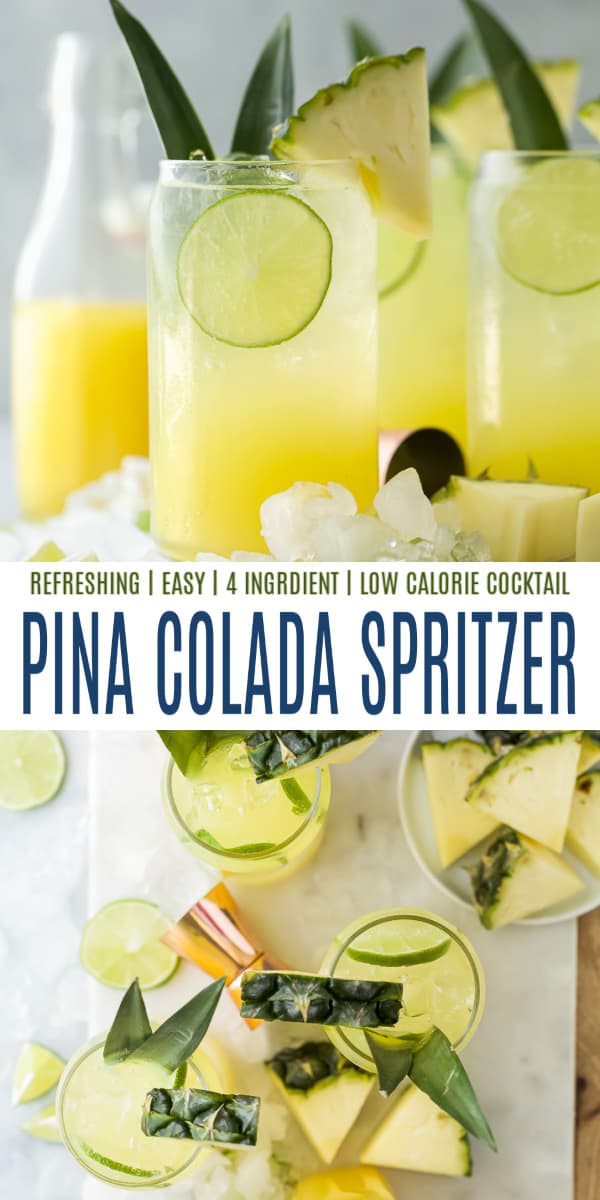 pinterest image for pina colada spritzer