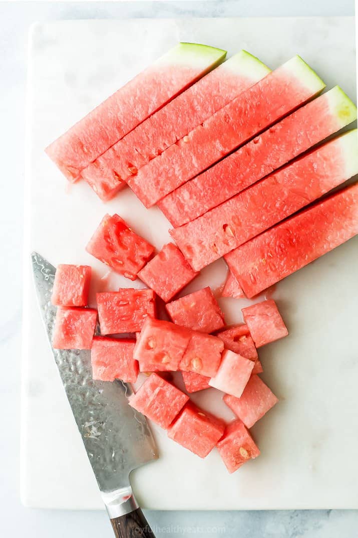 chopped watermelon