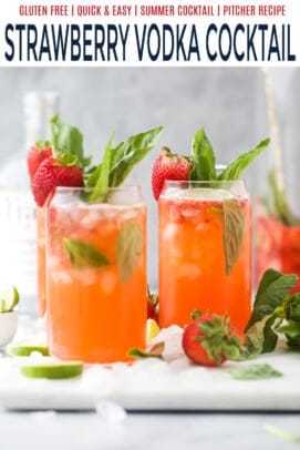 pinterest image for strawberry vodka cocktail