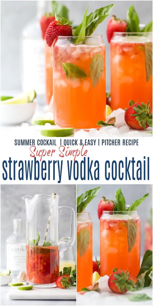 pinterest image for strawberry vodka cocktail