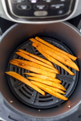 Sweet potato fries in the air fryer.