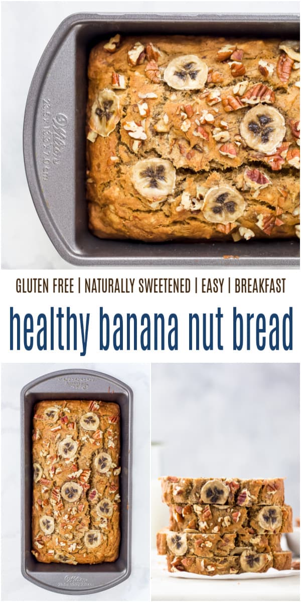 pinterest image for healthy banana nut bread
