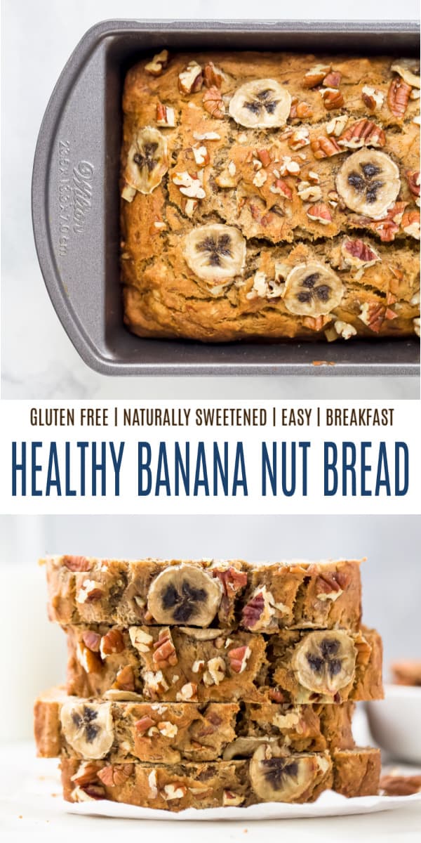 pinterest image for healthy banana nut bread