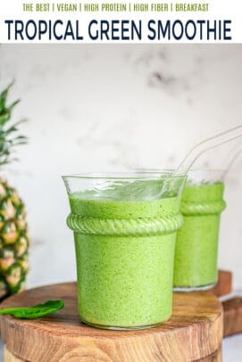 pinterest image for tropical green smoothie