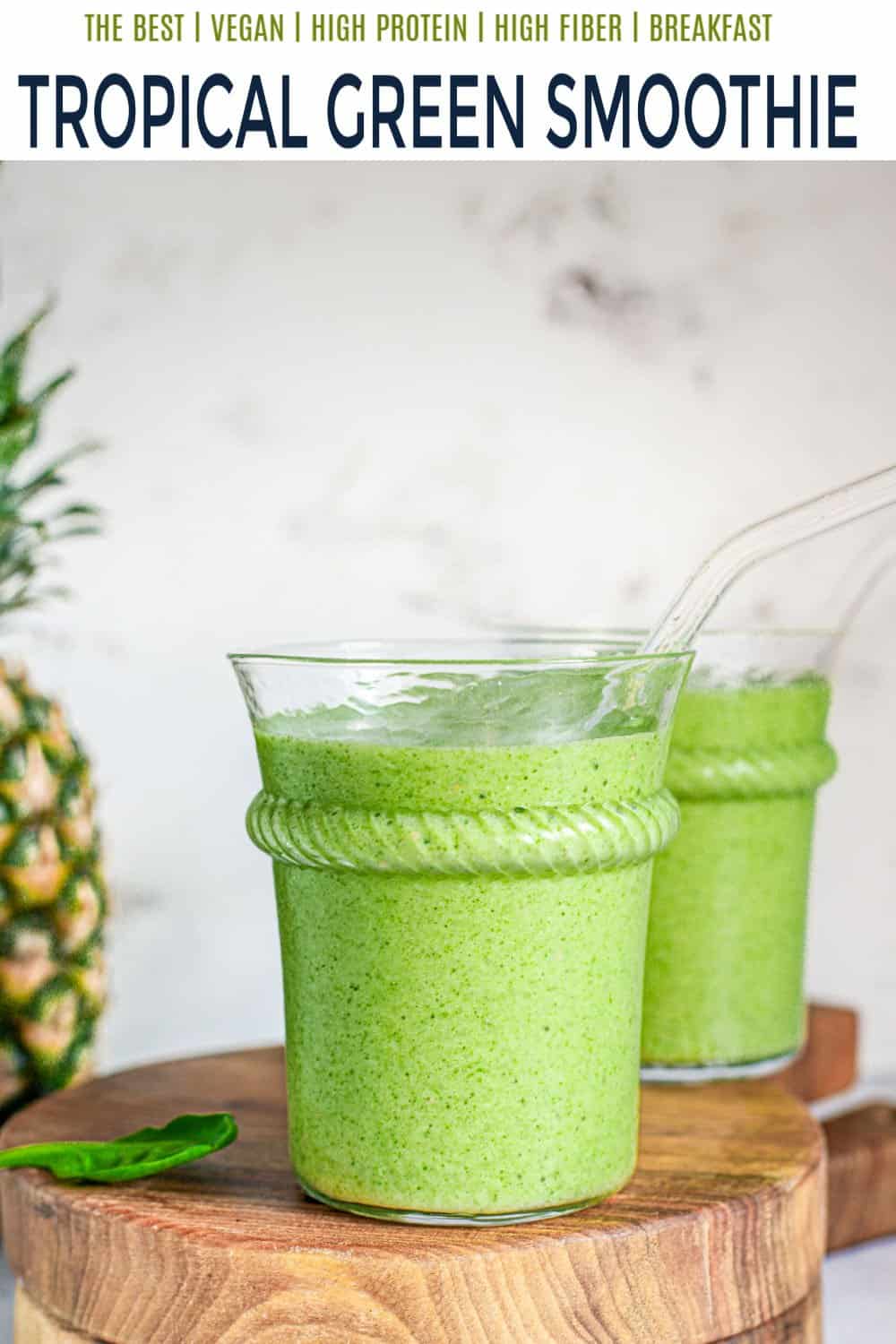 pinterest image for tropical green smoothie