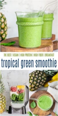 pinterest image for tropical green smoothie