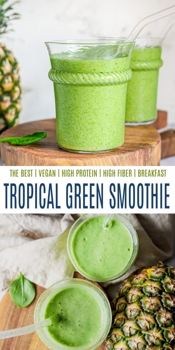 pinterest image for tropical green smoothie