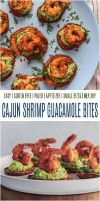 pinterest image for cajun shrimp sweet potato bites