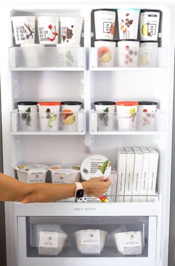 freezer full of daily harvest foods