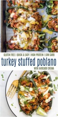 pinterest image for turkey stuffed peppers