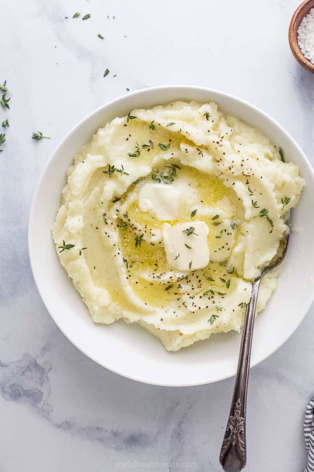 Easy 3 Ingredient Mashed Cauliflower | Joyful Healthy Eats