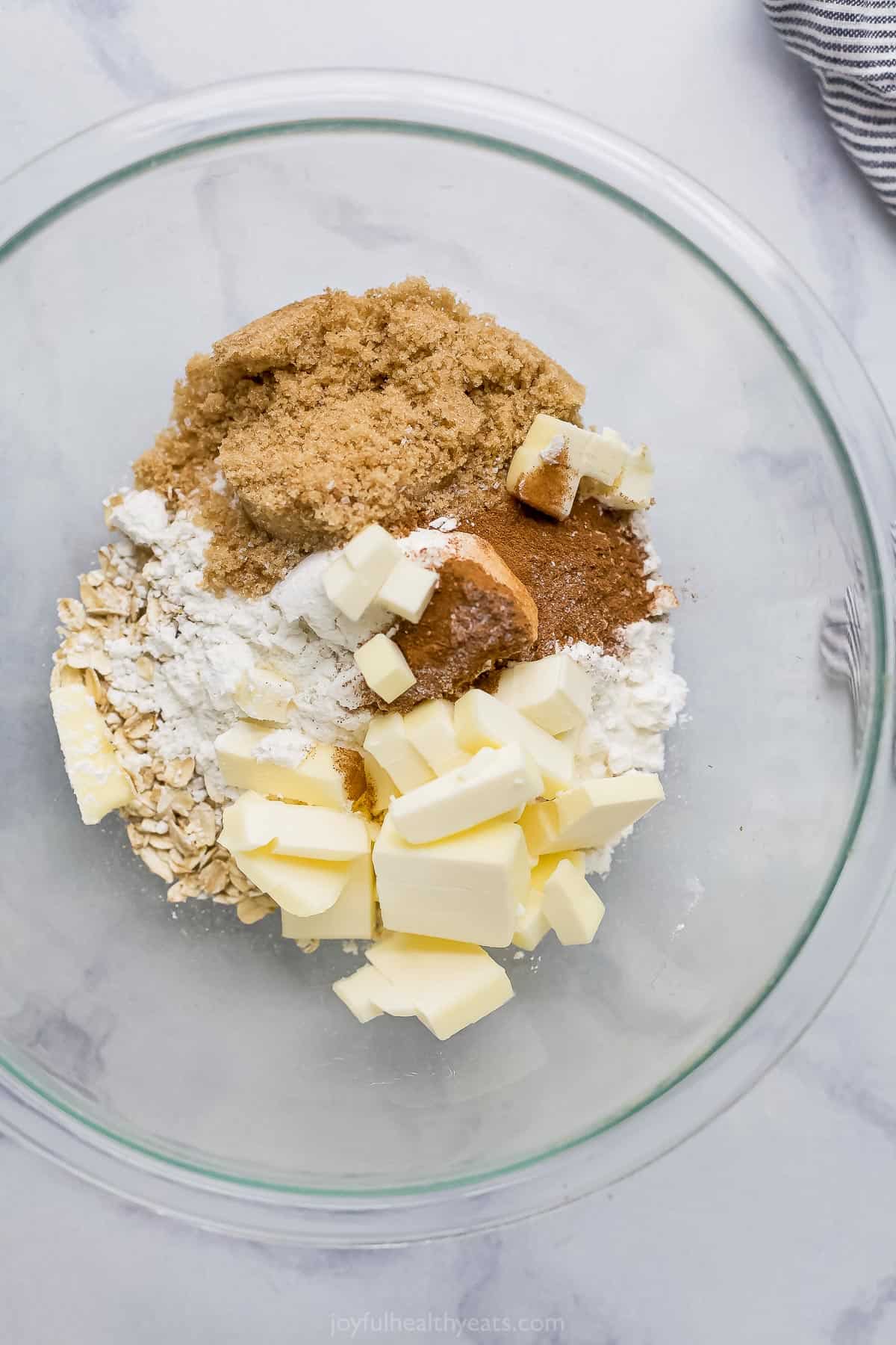 oat crumble topping in a bowl