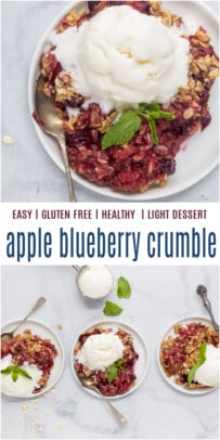 pinterest image for Easy Apple Blueberry Crumble
