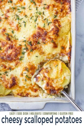 pinterest image for cheesy scalloped potatoes