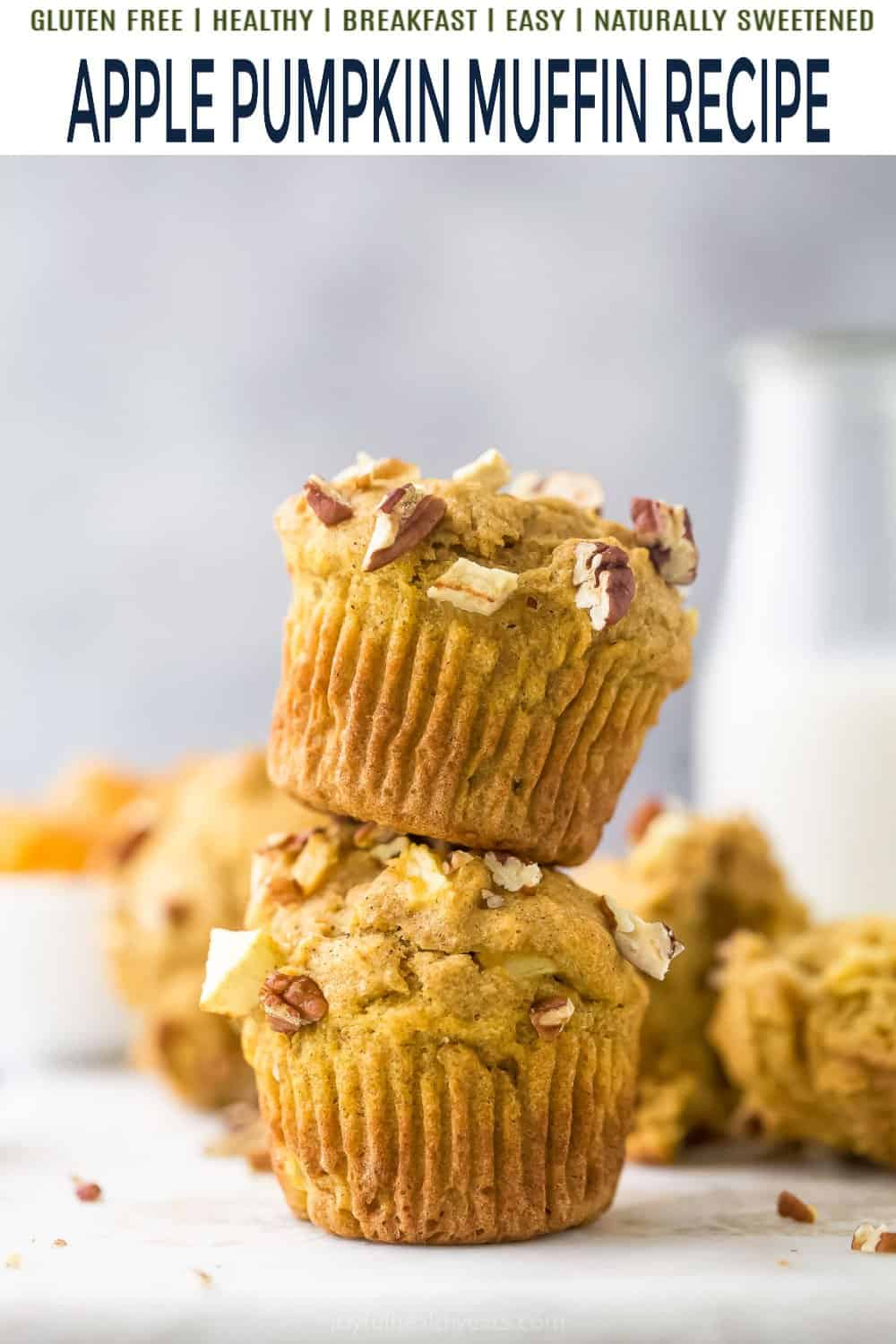 pinterest image for apple pumpkin muffins