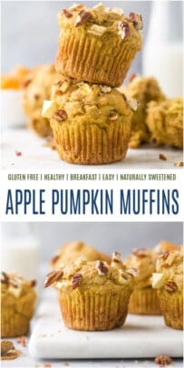 pinterest image for apple pumpkin muffins