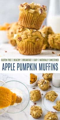 pinterest image for apple pumpkin muffins
