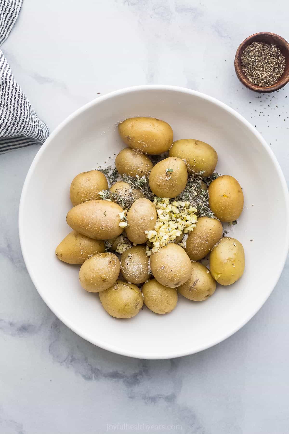 Crispy Roasted Mini Potatoes - Killing Thyme