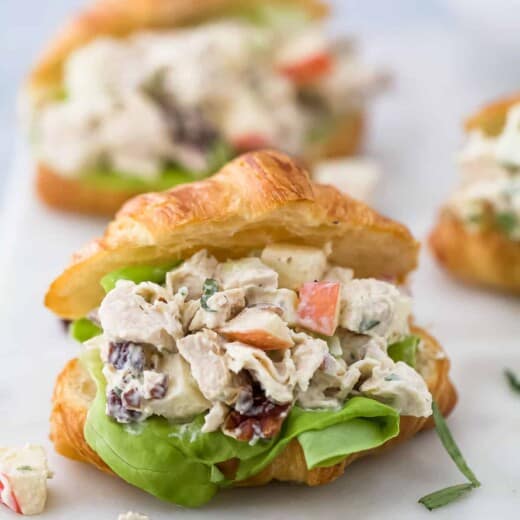 croissants filled with turkey salad