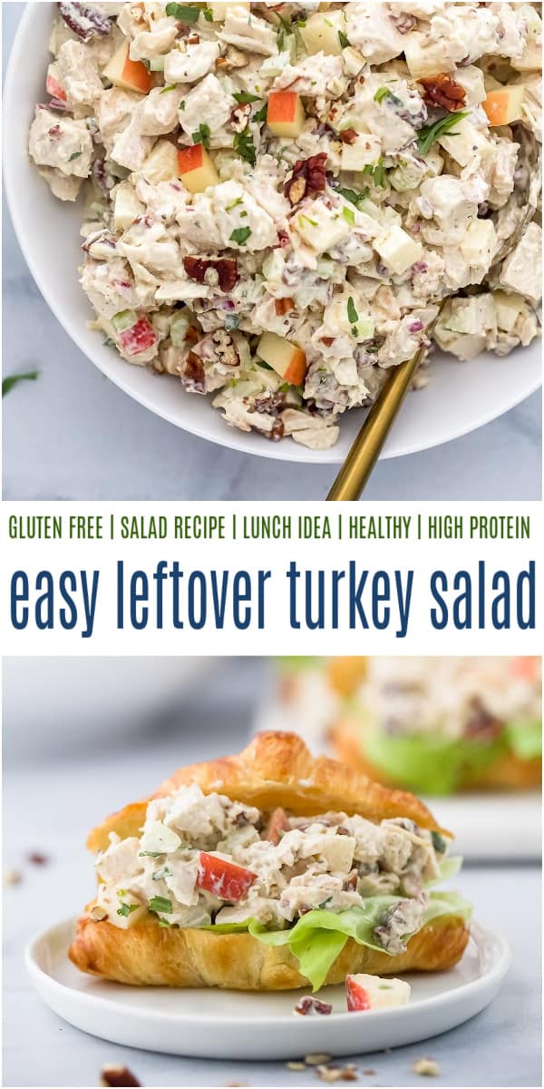 pinterest image for Quick & Easy Leftover Turkey Salad Recipe