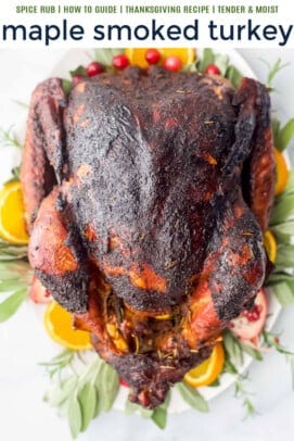 pinterest image for Epic Maple Smoked Turkey Recipe