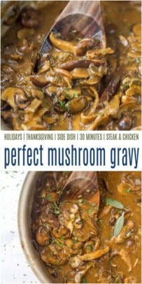 pinterest image for easy mushroom gravy
