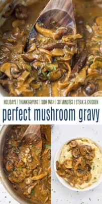 pinterst image for best mushroom gravy