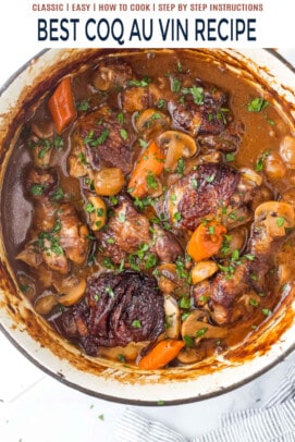 pinterest image for The Best Coq Au Vin Recipe