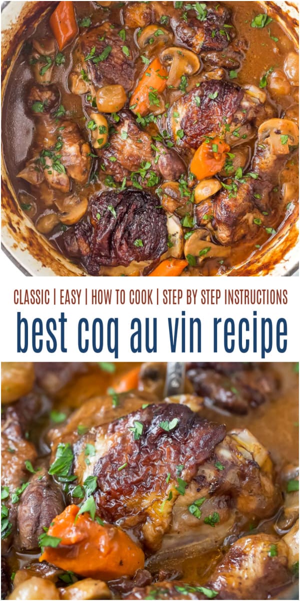 pinterest image for The Best Coq Au Vin Recipe