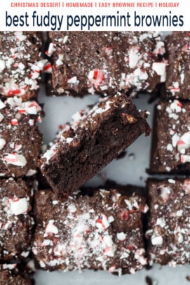 pinterest image for Best Fudgy Peppermint Brownies