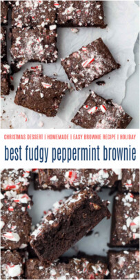 pinterest image for Best Fudgy Peppermint Brownies